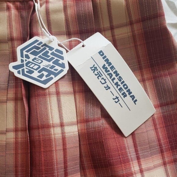 Dimensional Walker Plaid Pleated Mini Skirt - Picture 3 of 3